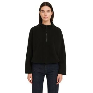 Planet Gold Plus Black Beauty Fleece Quarter Zip Pullover Top 2X Athletic Sports